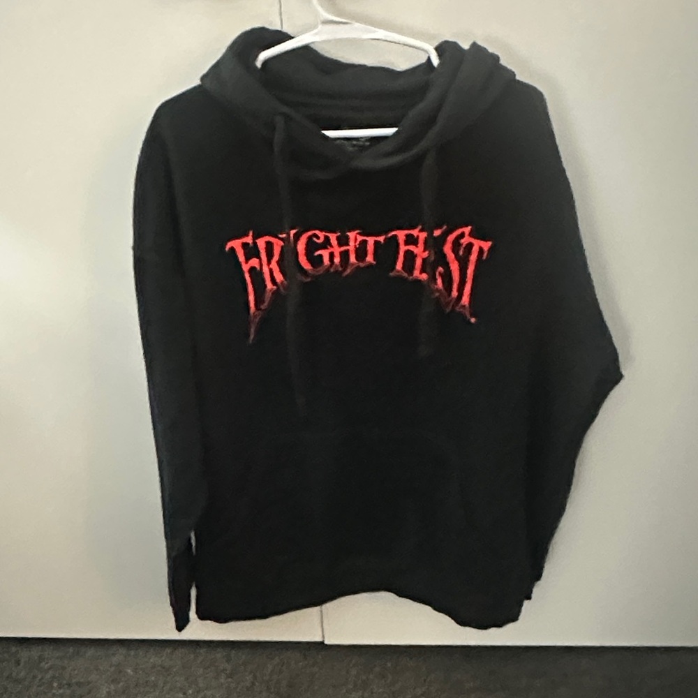 Fright Fest Black Hoodie with Red Graphic Six Flags 2XL